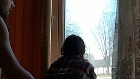 i'm hooked on helga bosk's risky outdoor sex by the window