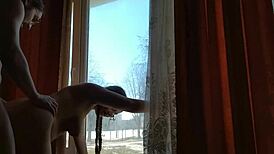 i'm hooked on helga bosk's risky outdoor sex by the window