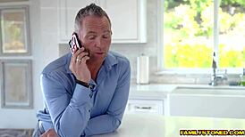 I whip out my cock and make Jade Nile suck it deep in the kitchen