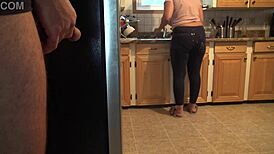 Turkish Stepmom Nearly Catches Me Cumming on Her Ass