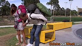 Hairy Aussie girlfriend gets deep creampied in raw action