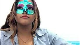 Brunette Student Takes Questionnaire Before Exams, Touching Her Breasts Seductively.