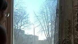 i'm hooked on helga bosk's risky outdoor sex by the window