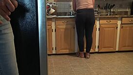 Turkish Stepmom Nearly Catches Me Cumming on Her Ass