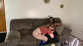 Blonde at casting gets face fucked by huge black cock, gagging and orgasming in missionary.