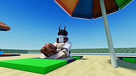 my special beach day with big tits and ass on display