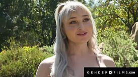 Blond Trans GF Smashed Outdoors by Bearded Hunk