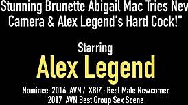 Stunning brunette tries new camera