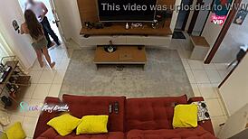 i flash my big natural tits at the naughty delivery boy and suck his monster cock until he cums inside