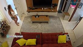 i flash my big natural tits at the naughty delivery boy and suck his monster cock until he cums inside