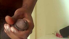 Young girl masturbates intensely to huge black cock monster and cums hard