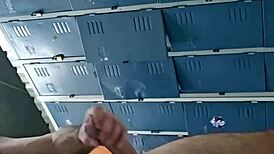 jerking off in the gym bathroom?