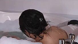 Leaked video of sexy teacher in outdoor shower blowjob