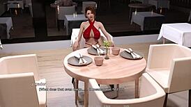 Hot sex in restaurant with busty girl and monster cock