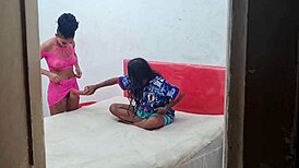 Leo Ogro takes on two lesbians in wild double penetration action.