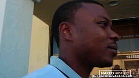 Curly Latina College Girl SUCKING Black Dick in Public for Fun