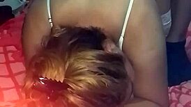 Grabo de frente con el celular como cogi con rubia de lenceria sexy thong and panties