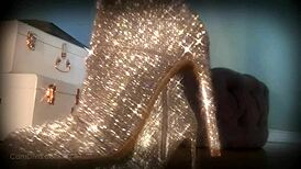 Mesmerize Your Slave With Sparkle Boots For Intense Ass Worship