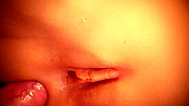 Her Ass Makes Me Happy, Watch This Cute Shaved Doll Get Handjob On Big Pussy.