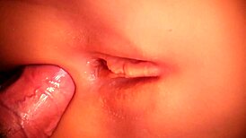 Her Ass Makes Me Happy, Watch This Cute Shaved Doll Get Handjob On Big Pussy.