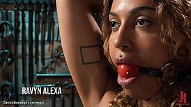 Ebony slave choked by vampire sticks