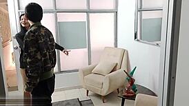 a foxy girl got cum in her mouth after she got anal fuck in doggy