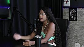 vicky in sheer red cosplay for group menage