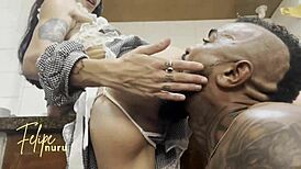 that maid is sucking my huge cock while cleaning, getting me off so good