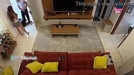 i flash my big natural tits at the naughty delivery boy and suck his monster cock until he cums inside