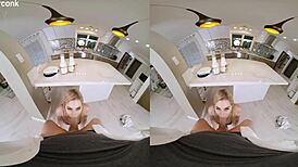 Vrconk Blonde Slut Cheats On Husband With Milkman In Vr Porn!