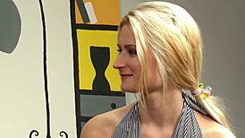 beautiful european girl performs first blowjob and riding scene with missionary and doggystyle