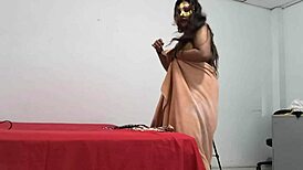 Eighteen-year-old student adjusts uniform for morning class