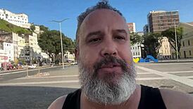 First time with busty May Silva in Salvador car ride