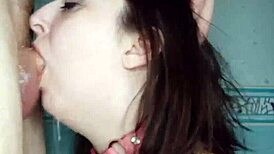 deep throat fuck and cum in throat