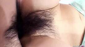 tiny japanese teen with bushy vagina rides in uncensored pov fuck