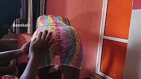 Slim chick moans riding big black cock!