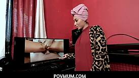 Alex Jett Curious About Stepmom Cali Lee Gives Her Awesome POV Sex With Blowjob And Deepthroat