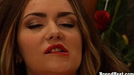 Horny lesbian mistress ties up naked slave and licks her ass while dominating 😏🔥