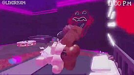 Two futas dominate a female in bed