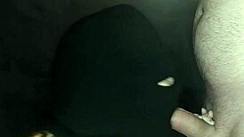 Step sister's hidden face sucks cock deeply