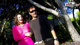 French Brunette MILF Next Door: Trying Anal in the Forest?