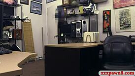 Ebony Babe Teases Pawn Keeper With Her Mouth And Body