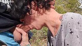 Blowjob in the Woods with Slutty Wife Swallowing Deep. Hell Yeah!