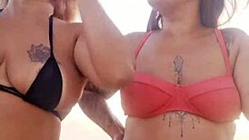 HOLY SHIT! Talking Dirty on the Beach with My Naughty Latina Friend Before Popping a Newbie's Cherry!