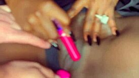 I watch my sexy black model masturbate with vibrator