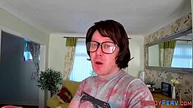 Big tit slut swallows nerd's dick in high definition! 🍆