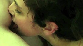 Inked Brunette Girlfriends Explore Lesbian Fun in Kitchen