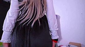 Mexican College Girl Changing in Her Private Room