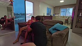 Crazy horny, husband brings friend home, I fuck both