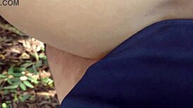 Hot girl fucks bareback in park, cums in mouth, keeps going